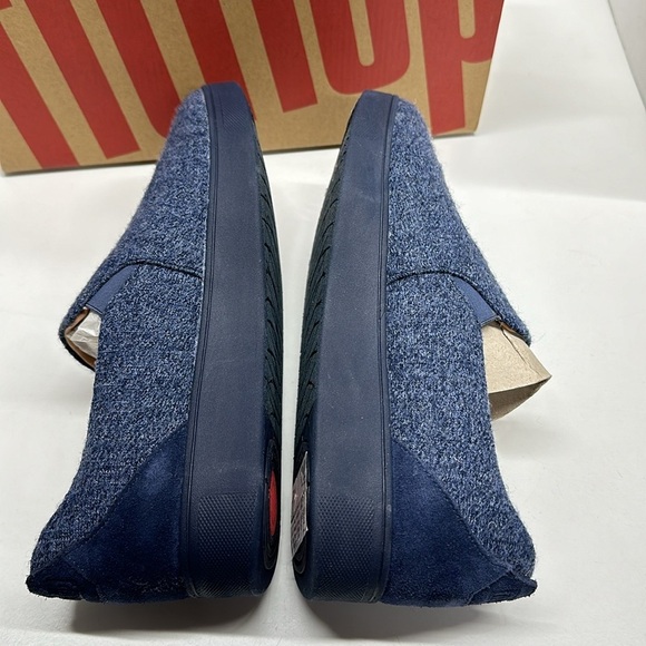 Fit Flop Rally Shoe Merino Wool Sneakers Slip On Comfort Shoes Blue New Women 11 - Picture 6 of 10